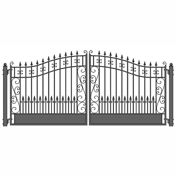 ALEKO Steel Dual Swing Driveway Gate - VENICE Style - 14 x 6 Feet