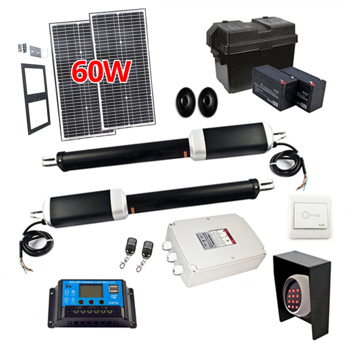 ALEKO Dual Swing Gate Operator - GG1300/AS1300 AC/DC - Solar Kit 60W