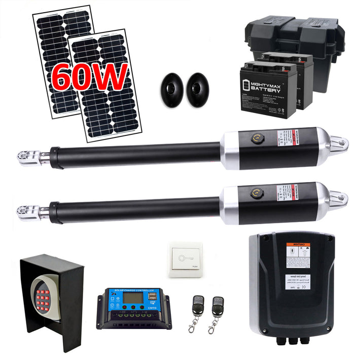 ALEKO Dual Swing Gate Operator - GG1700/AS1700 AC/DC - Solar Kit 60W