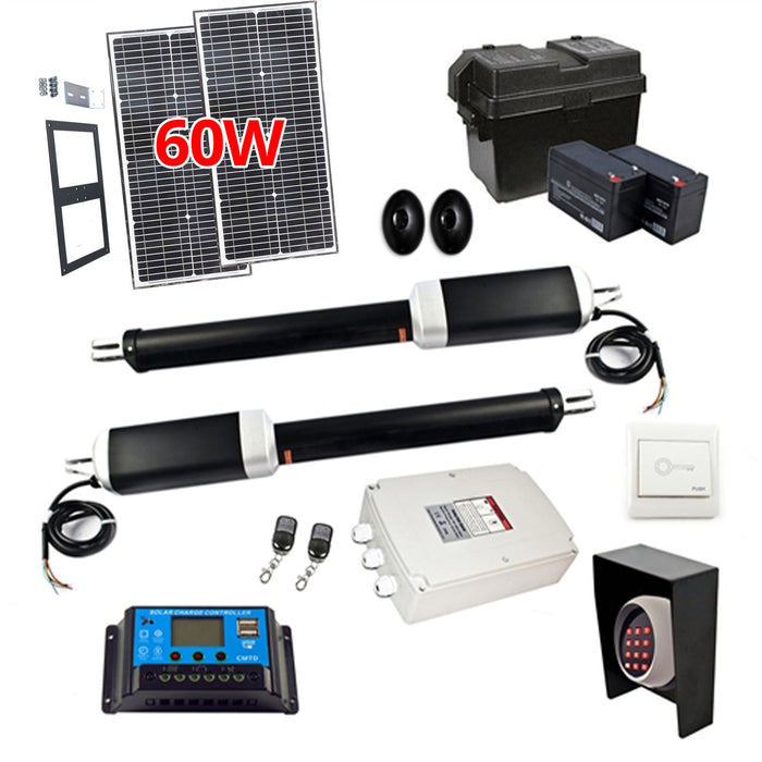 ALEKO Dual Swing Gate Operator - GG900/AS900 AC/DC - Solar Kit 60W